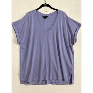 Banana Republic Lavender V-Neck Short Sleeve Top